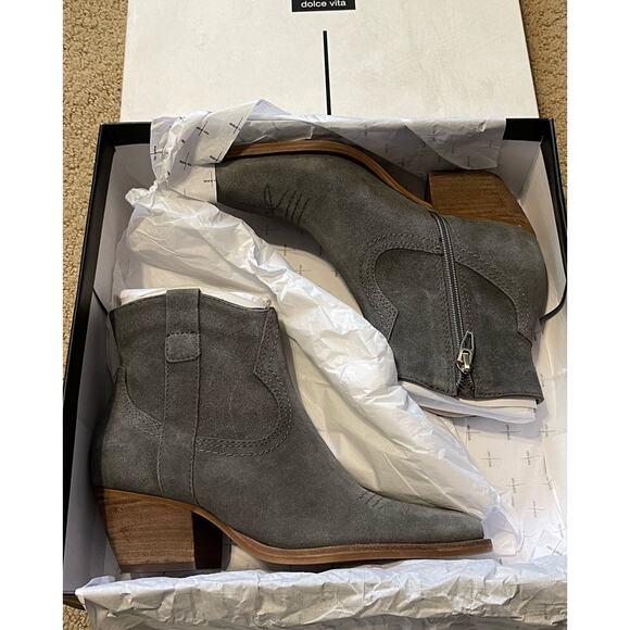 Dolce Vita Womens Silma Grey Gray Suede Mid-Calf Western Bootie Size 5.5 NEW130 - Picture 6 of 9